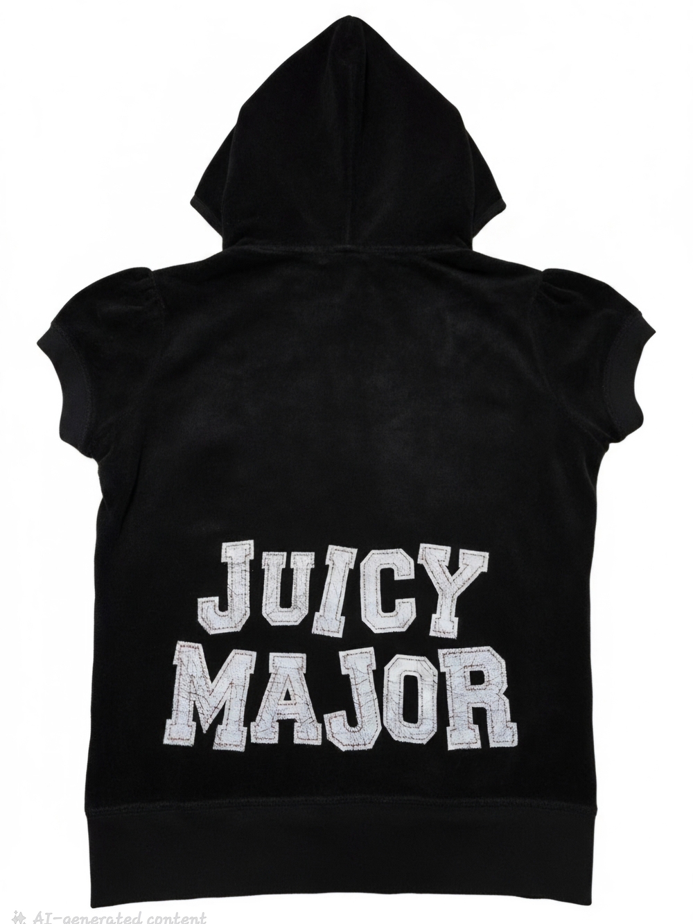 Vintage Y2K NWT Juicy Couture Black Terry Short Sleeve Hoodie S